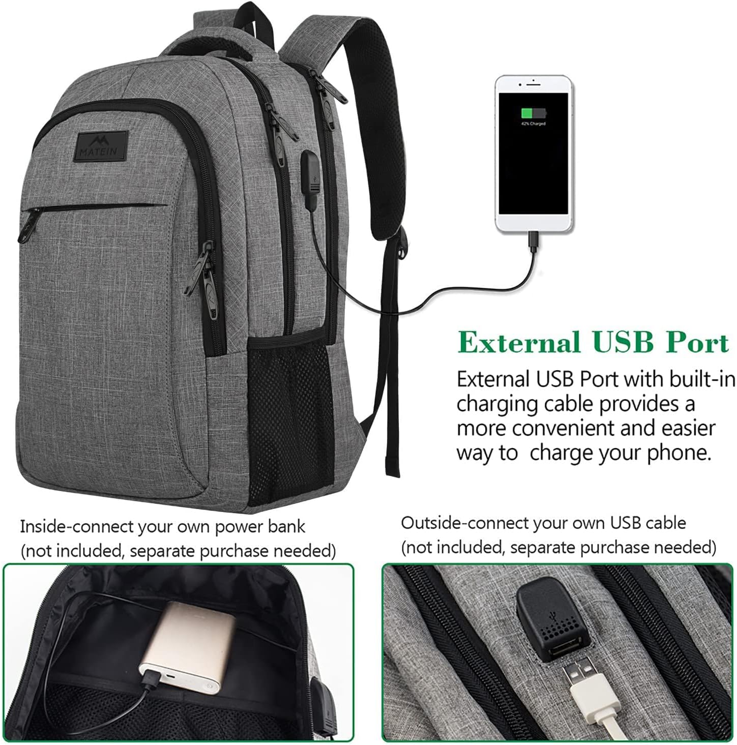 MATEIN Travel Laptop Backpack - Image 4