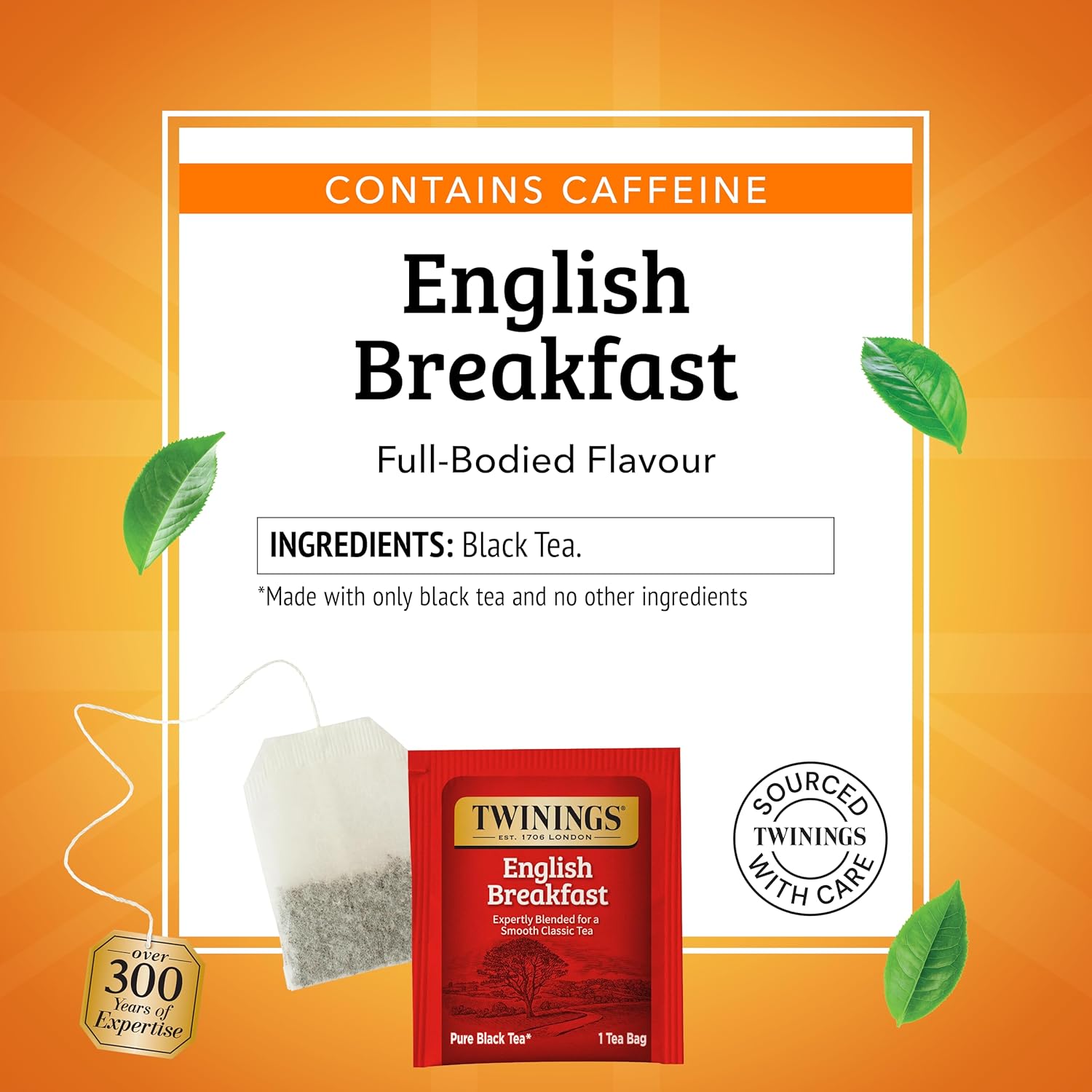 Twinings English Breakfast Black Tea Individually Wrapped Bags, 100 Count (Pack of 1), Smooth, Flavourful, and Robust, Caffeinated, Enjoy Hot or Iced, 100 Teabags - Image 4