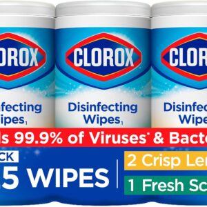 Clorox Disinfecting Wipes Value PackHousehold Essentials, 75 Count, Pack of 3 (Package May Vary)