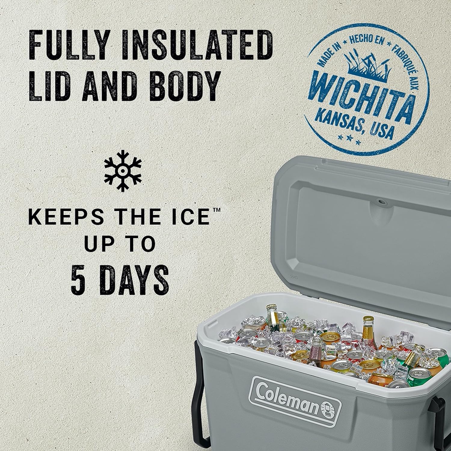 Coleman Classic Series Insulated Portable Rolling Cooler with Wheels - Image 6